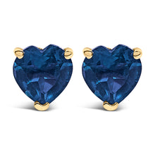 Load image into Gallery viewer, 14K White Gold 5MM Heart Cut Purple Amethyst Solitaire Stud Earrings