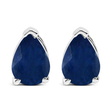 Load image into Gallery viewer, 14K White Gold 6x4MM Pear Shaped Purple Amethyst Solitaire Stud Earrings