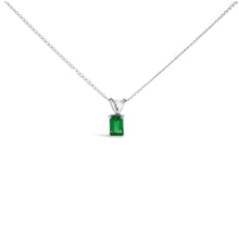 Load image into Gallery viewer, 14K White Gold 6x4MM Emerald Cut Purple Amethyst Solitaire Pendant Necklace