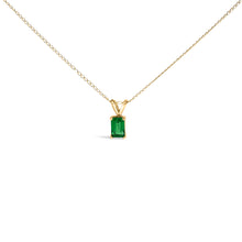 Load image into Gallery viewer, 14K White Gold 6x4MM Emerald Cut Purple Amethyst Solitaire Pendant Necklace