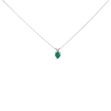 Load image into Gallery viewer, 14K White Gold 5X5 MM Heart Shaped Purple Amethyst Solitaire Pendant Necklace