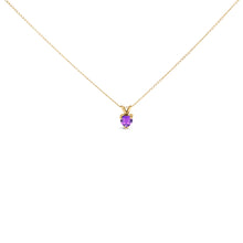 Load image into Gallery viewer, 14K White Gold 5X5 MM Heart Shaped Purple Amethyst Solitaire Pendant Necklace
