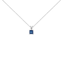 Load image into Gallery viewer, 14K White Gold 5x5 MM Square Shaped Purple Amethyst Solitaire Pendant Necklace