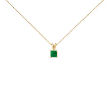 Load image into Gallery viewer, 14K White Gold 5x5 MM Square Shaped Purple Amethyst Solitaire Pendant Necklace