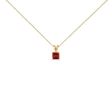 Load image into Gallery viewer, 14K White Gold 5x5 MM Square Shaped Purple Amethyst Solitaire Pendant Necklace