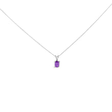 Load image into Gallery viewer, 14K White Gold 6x4MM Oval Shaped Purple Amethyst Solitaire Pendant Necklace