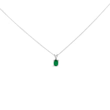 Load image into Gallery viewer, 14K White Gold 6x4MM Oval Shaped Purple Amethyst Solitaire Pendant Necklace