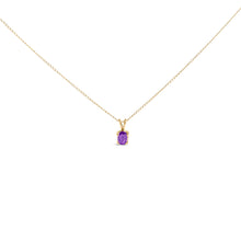 Load image into Gallery viewer, 14K White Gold 6x4MM Oval Shaped Purple Amethyst Solitaire Pendant Necklace