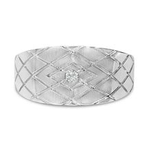 Load image into Gallery viewer, Sterling Silver Diamond Accent Geometric Band Ring