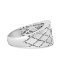Load image into Gallery viewer, Sterling Silver Diamond Accent Geometric Band Ring