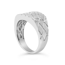 Load image into Gallery viewer, Sterling Silver Diamond Accent Geometric Band Ring