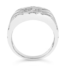 Load image into Gallery viewer, Sterling Silver Diamond Accent Geometric Band Ring