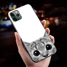 Load image into Gallery viewer, Black Big Eye Cat Cover Phone Case For iPhone 14 13 12 11 Pro Max Mini XS Max X XR Silicone Black Anti-Fingerprint Anti-Fall Clear Soft Anti-Yellow Cover Silicone Case