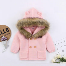 Load image into Gallery viewer, Warm Winter Luxury Newborn Baby Boy Girl Knitted Buttons Hooded Jacket Coat In Modern Design