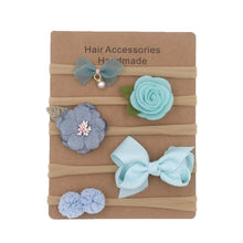 Load image into Gallery viewer, Handmade Set Baby Headband Solid Knot Flower Hair Bow Kids Nylon Elastic Soft Hair Bands Handmade For Girls Hair Accessories