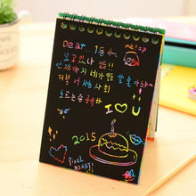 Load image into Gallery viewer, Magic Book Colorful Dazzle Scratch Note Sketchbook Paper Graffiti Coils Drawing Book Children Education Book