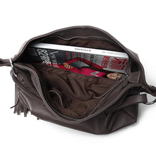 Load image into Gallery viewer, Zency Black White Bag 100% Soft Genuine Leather Tassel Women's Handbag Ladies Shoulder Bags Messenger Satchel Crossbody Purse