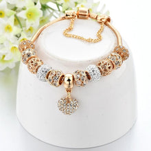 Load image into Gallery viewer, New Modern Luxury Fashion Gold Heart Amazing Bracelets And Bangles Outstanding For Women With Shiny Diamond Design
