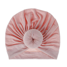 Load image into Gallery viewer, Handmade Pleated Flower Babies' Knitted Cotton Cloth Turban For Baby Girls In Elegant Style