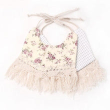 Load image into Gallery viewer, Double-deck Infant Baby Girl Boy Bib Kid Toddler Dinner Feeding Tassel Cotton Linen Burp Cloths