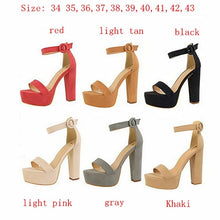 Load image into Gallery viewer, Brand Elegant sandals Women High Heels Pumps Super high heel 13cm Women's Banquet sandals waterproof platform toe sandals