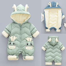 Load image into Gallery viewer, Modern Elegant Baby Warm Thick Cotton Hooded Jumpsuit Snowsuit Rompers Outfit for Children In Modern Design