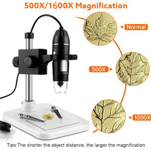 Load image into Gallery viewer, 1600X 3 in 1 USB Digital Microscope Type-C Electronic Microscope Camera Zoom Magnifier Endoscope 8 LEDs for mobile phone repair