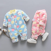 Load image into Gallery viewer, Newborn Infant Baby Jumpsuit Children Cartoon Animal Fleece Warm Romper Jumpsuit for baby Boy Girls Plush Material