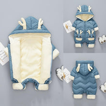 Load image into Gallery viewer, Modern Elegant Baby Warm Thick Cotton Hooded Jumpsuit Snowsuit Rompers Outfit for Children In Modern Design