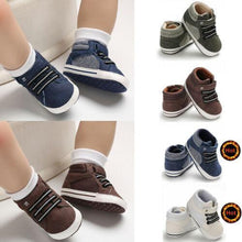 Load image into Gallery viewer, 0-18M Newborn Baby Soft Sole Shoes Boys Kids Lace-Up Ankle Boots Sneakers Perfect Baby Gift