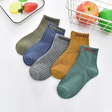 Load image into Gallery viewer, 5 Pairs Baby Boys Winter Socks Cartoon Bear Kids Spring Autumn Cotton Breathable For Kids