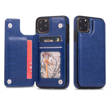 Load image into Gallery viewer, Luxury Leather Cover For iPhone 14 12 13 Mini 11 Pro XR XS Max 6 6s 7 8 Plus 5 5s Wallet Phone Card Slot Flip PU Leather Kickstand Card Slots Case Double Magnetic Clasp Durable Shockproof Cover For iPhone