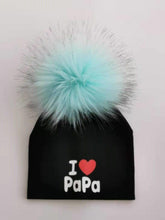 Load image into Gallery viewer, Newborn Cotton Hats Baby Pom Pom Childre Infant Hats For BabY Boys and Girls Wth Printed "I love mama " and " Design