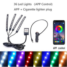 Load image into Gallery viewer, Lights LED Car Strip Lights with Two-Line Waterproof Design RGB LED Strip Light With USB Wireless Remote Music Control Multiple Modes For Auto Car