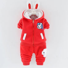 Load image into Gallery viewer, Modern Fashion Cotton Thick Warm Casual Hooded Sweater Cartoon Cute Bear Three-piece Suit For Baby Boy & Girl