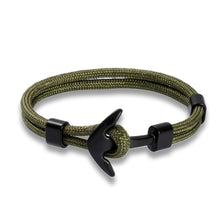 Load image into Gallery viewer, Stainless Steel Anchor Bracelets Luxury For Men Nautical Survival Rope Chain Paracord Bracelet Male Wrap Metal Sport Hooks