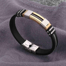 Load image into Gallery viewer, Stainless Steel Silicone Bracelet Men Jewelry Wrist Band Punk Style Men Rubber Charm Brecelet