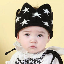Load image into Gallery viewer, Modern Luxury New Trend Baby Hat Girls and Boys Crown Knitted Cap Toddler Empty Top Hats Newborn Design Woolen Yarn Bonnet For Kids