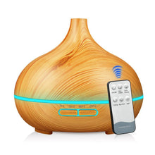 Load image into Gallery viewer, 550ml Aroma Air Humidifier Essential Oil Diffuser Aromatherapy Electric Ultrasonic cool Mist Maker for Office Home Bedroom Living Room Study Yoga Spa - Wood Grain, 7 Colors LED Light