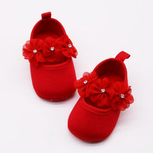 Load image into Gallery viewer, Baby First Walker Shoes Kids Girls Baby Party Ballerina Shoes Infant 3D Flower Rhinestone Shoes In Modern Design
