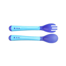 Load image into Gallery viewer, Unique Spoon and Fork Set For Newborn Baby Eating Training Easy To Hold for Feeding Food Children Flatware Feeding Forks