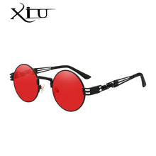 Load image into Gallery viewer, XIU Luxury Metal Sunglasses Men Round Sunglass Steampunk Coating Glasses Vintage Retro Lentes Oculos of Male Sun glasses