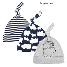 Load image into Gallery viewer, Printed Baby Hats & Caps For Newborn Baby Accessories In Elegant Modern Design Set Of 3PCS For Baby Kids