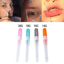 Load image into Gallery viewer, 1-4pcs Body Piercing Needles Catheter Cannula Tools Kit Surgical Steel Sterilized Tattoo Needle Nose Lip Jewelry 14G 16G 18G 20G