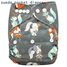 Load image into Gallery viewer, Newborn Cloth Diaper Sewed in Charcoal Bamboo Insert and Suede Pocket Diapers Waterproof Baby Nappies Design for Baby