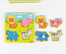 Load image into Gallery viewer, New Hand Grab Board Wooden Puzzle Toys for Children Cartoon Animal Fruit Kids Baby Early Educational Learning Toy