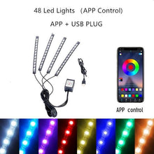 Load image into Gallery viewer, Lights LED Car Strip Lights with Two-Line Waterproof Design RGB LED Strip Light With USB Wireless Remote Music Control Multiple Modes For Auto Car