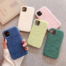 Load image into Gallery viewer, Fashion Lady Gift Case For Iphone Xs Max Xr X 11 Pro Max Se Furry Fluffy Warm Cover For Iphone 6 7 8 Plus Soft Phone Case Flexible Silicon Soft Fluffy Furry Shockproof Protective Phone Case For Iphone
