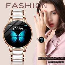 Load image into Gallery viewer, New Ceramic Smart Sport Fitness Watch For Women With Heart Rate Blood Pressure Monitor For Android and IOS Sistems Sport Multifunctional Steel Belt Smartwatch