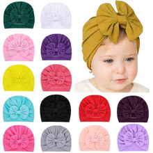 Load image into Gallery viewer, Children Baby Hat Kids Bow Cap Newborn Girls Photography Props Turban Infant Props For Baby Girls